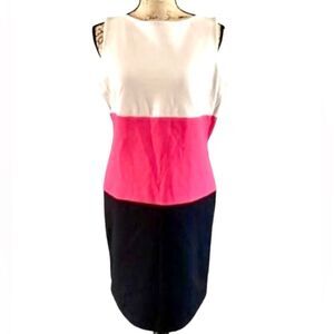 MICHAEL Michael Kors Colorblocked Dress in Cream/Hot Pink/Black Women’s 14P